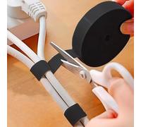 6.5Ft x 2 Roll Versatile Reusable Cable Ties with Hooks and Loops - Adjustable Wire Organizer for Computers & Electronics (black,2)