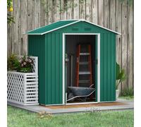 6.5ft x 3.5ft Garden Shed, Metal Shed for Garden and Outdoor Storage Outsunny Green One Size