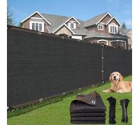 6.5ft x 75ft Heavy-Du Black Privacy Fence Cover with Grommets - Mesh Fencing for Outdoor Balcony Deck Patio & Backyard - Temporary Chain Link Fence Panels
