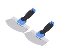 6.5in Putty Spatula,2Pcs Stainless Steel Putty Spatula Scraper Tool with Soft Grip Arc Spatula Round Puttyspatula Drywall Hand Tool for Painter Plasterer