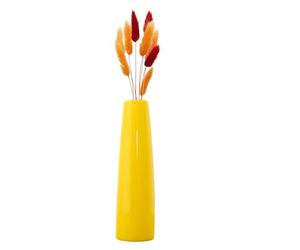 6.5Inch Empty Yellow Ceramic Small Bud Vase Mini Tall Conic Single Stem Flower Vases Floral Holder Bottles Centerpiece for Wedding Home Office