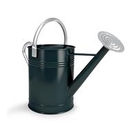 6.5L Dark green Galvanized iron Watering Can metal water can | Rustproof Galvanised Can, Long Spout, with Golden Handle & Rose Head, Perfect For Indoor Plants & Outdoor Garden Watering