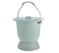 6.5l Green Bedpan with Lid, PP Urine Bucket for Bedside Travel Use | Flat Non-slip Base, Odour-isolating Cover, Smooth Easy-clean Surface, Suitable for Pregnancy, and Bedside Waste