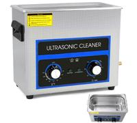 6.5L Sonic Cleaner with Heater Timer, Basket, Professional Digital Sonics Cavitation Machine, 180W Cleaning Machines, Mechanical Knob Type for Lab Tools, Metal Parts, Carburetor