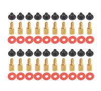 6.5mm 6-32-M3 Computer Golden Motherboard Riser+Silver Screws Washers 20pcs Brass Standoff Gasket 20x