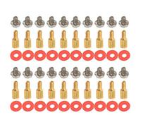 6.5mm 6-32-M3 Computer Golden Motherboard Riser+Silver Screws Washers 20pcs Brass Standoff Gasket 20x