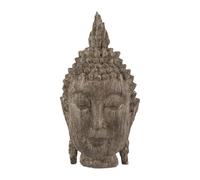 6.5x6.3x12 Meditating Buddha Head Sculpture, Large - Polyester Brown - Meditating Buddha Design - Home Decor - Mindful Decor