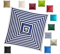6.5x6.5ft 8x8ft Patio Umbrella Replacement Canopy Square Outdoor Table Umbrella Replacement Top Cover, Fits Parasol Cloth For 4/8 Ribs Backyard Umbrellas(Striped,2x2m/6.5ftx6.5ft)