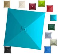 6.5x6.5ft 8x8ft Patio Umbrella Replacement Canopy Square Outdoor Table Umbrella Replacement Top Cover, Fits Parasol Cloth For 4/8 Ribs Backyard Umbrellas(Lake Blue,3x3m/9.8ftx9.8ft)