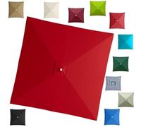 6.5x6.5ft 8x8ft Patio Umbrella Replacement Canopy Square Outdoor Table Umbrella Replacement Top Cover, Fits Parasol Cloth For 4/8 Ribs Backyard Umbrellas(Red,2x2m/6.5ftx6.5ft)