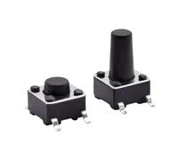 6 * 6 * 4/5/6/7/8/9/10mm On Off Momentary Tactile Tact Micro Mini Push Button Switch 12V Black Electronic Power Reset 50pcs(H10.0mm 50pcs)