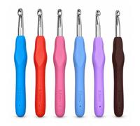 6/6.5/7/8/9/10mm Large Crochet Hooks Set for Winter Blankets, Sofa Throws | Soft Grip Non-Slip Chunky Yarn Needles for Rugs, Sofa Throws, Giant Pillows