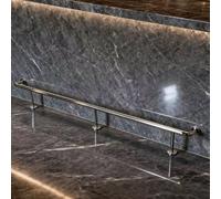 6.6 6.7 6.8 6.9 7.0 7.1 7.2 7.3 7.4 7.5 ft Long Undercounter Foot Railing, Heavy Duty Metal Bar Foot Rail Kit for Outdoor, Linear Footrest Railing Pole(10ft/305cm)