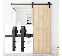 6/6.6ft Sliding Barn Door Hardware Kit Mechanism Antique Upgraded Version Carbon Steel Fit 45"-48" Panel Interior Doors Smooth and Quiet(6FT(183CM))