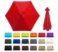 6.6/8.2/8.9/9.8Ft Outdoor Umbrella Canopy - Patio Umbrella Replacement - Replacement Canopy for 6 Ribs - Anti-ultraviolet - For Patio, Garden, Market, Pool - Not umbrella frame(Red,6 ribs: 3.0m/9.8ft)