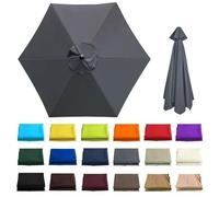6.6/8.2/8.9/9.8Ft Outdoor Umbrella Canopy Replacement Canopy for 6 Ribs Anti-ultraviolet For Garden Market Pool Not umbrella frame Patio Cantilever Umbrella