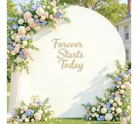 6.6 FT Ivory Round Backdrop Cover for Circle Balloon Arch Stand Stretchy