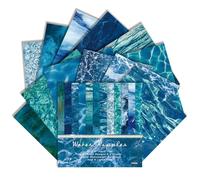 6×6 Inch Cool-Tone Nature Scrapbook Paper Pad-24 Sheets Single-Sided 160gsm Nature Themed Cardstock, Sky Ocean Starry Paper Pad for Junk Journal Card Making Decorative Background (Water Ripples, 6×6)