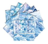 6×6 Inch Cool-Tone Nature Scrapbook Paper Pad-24 Sheets Single-Sided 160gsm Nature Themed Cardstock, Sky Ocean Starry Paper Pad for Junk Journal Card Making Decorative Background (Blue Skies, 6×6)