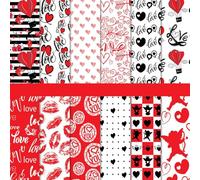 6×6 Valentine's Day Scrapbook Paper :24 Sheets Single-Sided Black Red Love Valentine Patterned Craft paper Pad Origami Papers for Girls DIY Cardmaking journaling Junk Journal Papers.