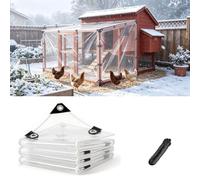 6.6 x 13 FT Chicken Coop Cover for Winter, Waterproof Clear Tarp with Rope | chicken run cover, windproof and clear tarp for coop, Protects chicks, ducklings, and animals, No tools needed, tie & install