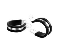 6-60mm Rubber 304 Stainless Steel Cable Clamp Pipe Metal Cushioned Insulated R Shape Wire Cord Installation Fixed Bracket Clamps(M60 (1pcs))