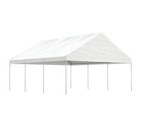 (6.69 x 5.88 x 3.75 m) vidaXL Gazebo Part Tent with Roof Pavilion Outdoor Marquee White Polyethylene