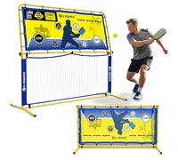 6×6FT 2-in-1 Pickleball Rebounder & Game Net - Portable Pickleball Net, Adjustable Rebounder Training Net, Heavy-Duty Iron Frame, 28KG Tension Ropes (Backyard & Solo Practice) Blue