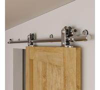 6.6FT/201CM Stainless Steel Sliding Barn Door Hardware Kit for Single Wood Door Heavy Duty Sturdy (T Shape Hanger)