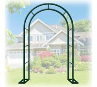 6.6FT & 7.2FT Metal Garden Arch - Sturdy Outdoor Trellis for Climbing Plants Wedding Decor Patio Gateway - Durable Dark Green Arbor with Strong Base (W9.8 x H7.2FT)
