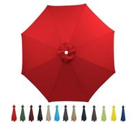 6.6ft 7.5ft 9ft 10ft Patio Umbrella Replacement Canopy, 6 Ribs 8 Ribs Market Yard Table Umbrella Replacement Top Cover, Outdoor Parasol Replacement Cloth Polyester Fabric Waterproof(Red,3.0m/10FT-8Rib