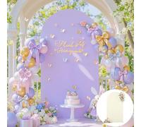 6.6ft Cream Purple Arch Cover Stretchy Backdrop Spandex Fitted Wedding Arch Backdrop Cover for Baby Shower Birthday Party Bridal Shower Balloon Arch Stand Cover Banquet Photo Arches Stand Background