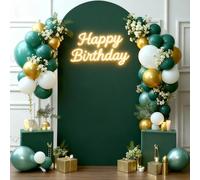 6.6FT Hunter Green Arch Cover - Polyester Fitted Wedding Arch Stand Covers Round Top Chiara Arch Backdrop Cover for Birthday Party Banquet Photo Background Decoration