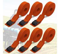 6.6ft Lashing Straps with Adjustable Cam Buckles Tie Down Cinch Straps up to 550lbs for Packing,Cargo,Luggage,Motorcycles,Truck Orange 6 Pack (6.6' x 1")