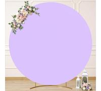 6.6FT Purple Round Backdrop Cover Lavender Lilac Balloon Circle Arch Backdrop Cover Wedding Round Arch Covers Stretchy Spandex Bridal Shower Baby Shower Birthday Party Thanksgiving Photo Backdrop