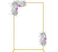 6.6FT x 4FT Gold Wedding Arches for Ceremony Rectangular Metal Balloon Arch Stand Kit Garden Floral Square Arch Frame Background for Anniversary Birthday Party Bridal Shower Decoration Home Decor