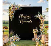 6.6FT x 6.6FT Black Square Arch Backdrop Covers Spandex Fitted Birthday Party Arch Covers Stretchy Backdrop for Baby Shower Wedding Bridal Shower Ceremony Photo Photography Background Decorations