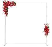 6.6FT x 6.6FT White Wedding Arches for Ceremony Rectangular Metal Balloon Arch Stand Kit Garden Floral Square Arch Frame Background for Anniversary Birthday Party Bridal Shower Decoration Home Decor