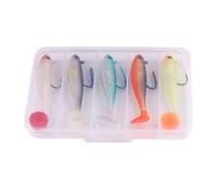 6.6g/12.5g T-Tail Fish Bait Slow-Sink Simulation Bait Ultra-Realistic Bionic Soft Fish for Freshwater & Saltwater(7cm)