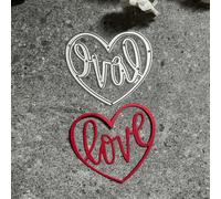 6.6x5.7cm Word Heart Metal Cutting Dies Cut Stencils for Scrapbooking Embossing Paper Photo Album Decorative Card Making Template