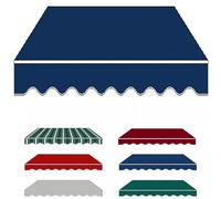 6.6x5ft Retractable Patio Awning Replacement Fabric, 100% Water-Resistant 280g Polyester Sunshade Canopy Cover for Window, Door, Deck - Blue