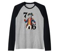 6-7 7-6 George Washington Seven Six Teacher Skeleto Raglan Baseball Tee