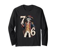 6-7 7-6 George Washington Seven Six Teacher Skeleton Long Sleeve T-Shirt