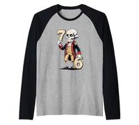 6-7 7-6 George Washington Seven Six Teacher Skeleton Raglan Baseball Tee