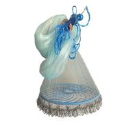 6 7 8 10 12 13 Ft Height 0.3 F Mesh Saltwater Fishing Cast Net for Small Fish, Hand Cast Net with Iron Chain Sinker, Lakes Rivers(Height 3.6m/11.8ft)