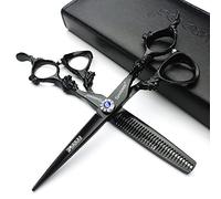 6/7/8/9-inch Professional Hair Clipper Set, Stainless Steel Sharp Hair Clippers, Hairdresser Specific Scissor (6 inches, 2 Pieces-B)