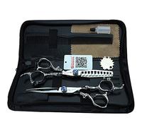 SHARONDS 6 Inch Professional Hair Scissors Personalized Sapphire Hairdressing Scissors Salon Stainless Steel Scissors Set 40-45% Thinning Rate