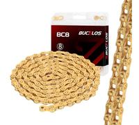 6/7/8 Speed Bike Chain,Bicycle Chain 116 Link Compatible with Shimano Gold | Titanium Colorful chain Super light,anti-rust&highly wear-resistant. Smooth shifting Premium upgrade for MTB, Road