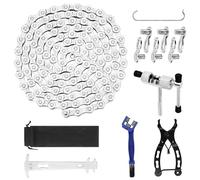 6/7/8-Speed Bike Chain Kit,116 Links (1/2x3/32") with Cleaning Brush,Link Plier,Cutter& Gauge, Mountain/Road Cycling Chain Maintenance Tools Kit - Keep Your Cycle Chain Running Smoothly