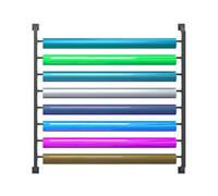 6/7/8 Tiers Wall-Mounted Fabric Roll Storage Rack, Heavy-Duty Steel Textile Display Shelf for Vinyl Wraps, 130x174cm, Maximize Space & nize Your Craft Room